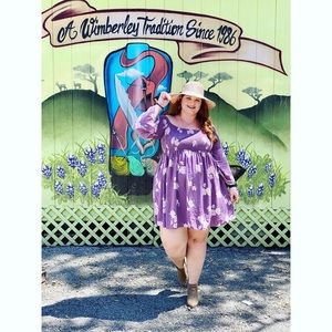 TORRID PURPLE FLORAL CHALLIS SMOCKED SKATER DRESS
